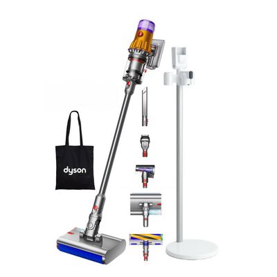 DYSON ชุดเครื่องดูดฝุ่นแบบด้าม V12s Detect Slim Submarine (สี Yellow/Nickel) รุ่น SV46 + กระเป๋าผ้าสีดำ